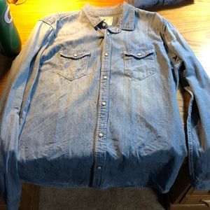 Zara denim button down shirt